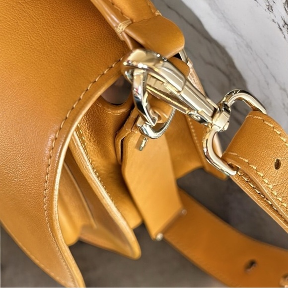 NEW The Kooples | Leather Calfskin |Satchel Crossbody bag Mustard Yellow | $485 - Picture 11 of 13